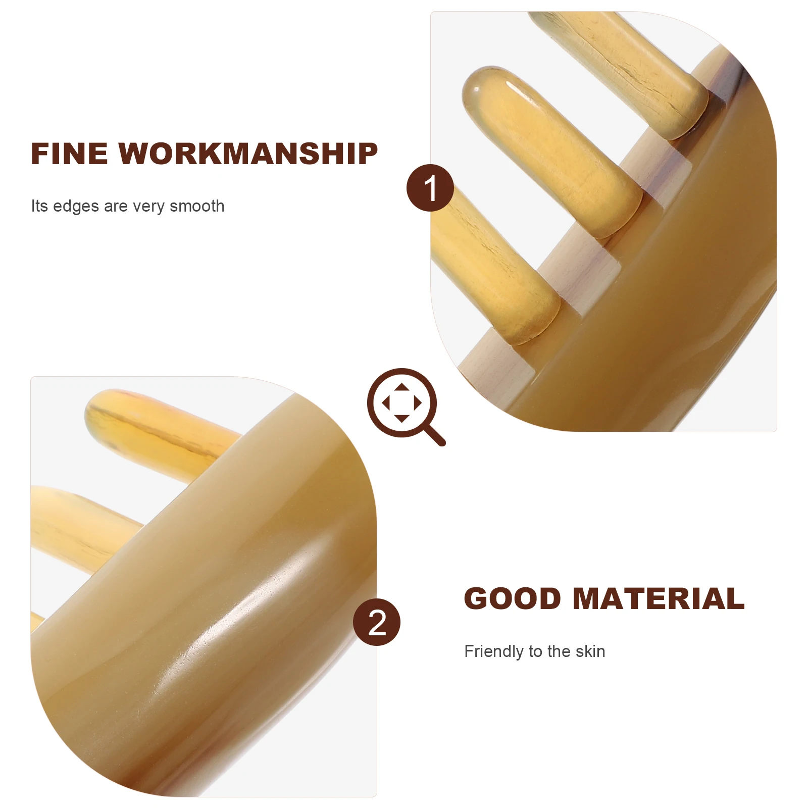 

Ox Horn Scalp Massager Wide Teeth Natural Horn Comb For Hair Care Ergonomic Design Stress Relief Guasha Tool Durable Comfortable