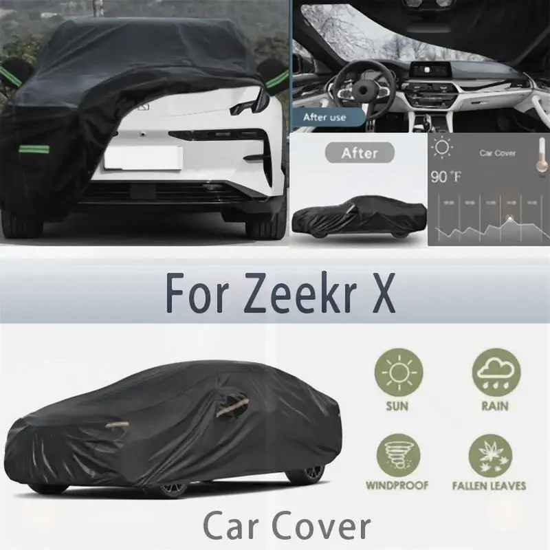 

Для наружной защиты, полный для Zeekr X, водонепроницаемый пылезащитный снежный чехол, солнцезащитный козырек, автомобильные чехлы