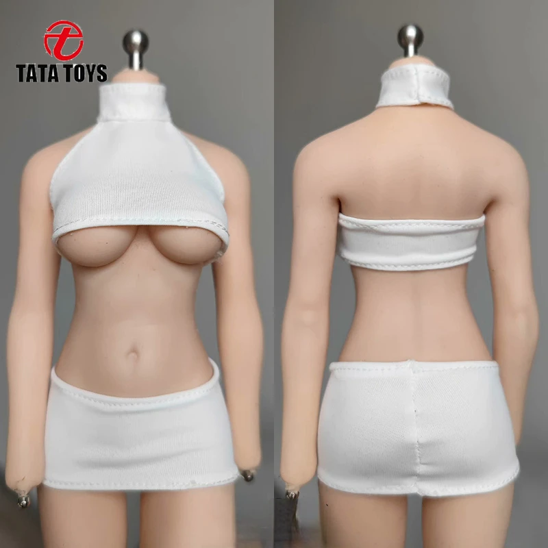 

4 Colors 1/6 Female Soldier Neck High Collar Short Vest Sexy Hot Skirt Clothes Set Accessory for 12" Figure Body