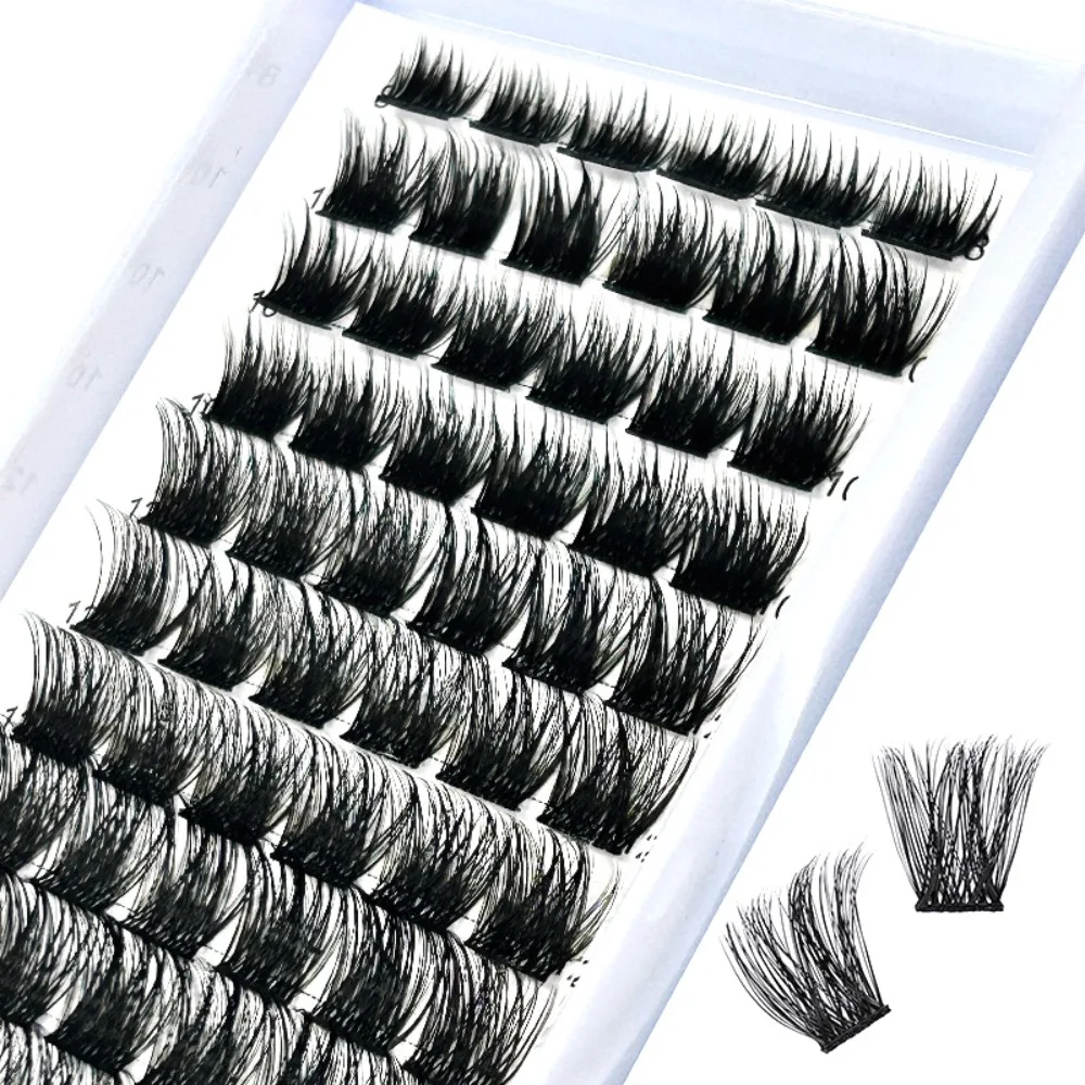 

Women Fashion Soft Fluff Individual Cluster Lashes Dramatic Volume Lash Clusters Long Wispy C Curl DIY Eyelash Extension at Home