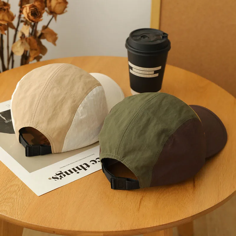 Retro Colorblock 5-Panel Snapback - Quick-Dry Waterproof Baseball Cap, Wide Brim Sun Hat for Outdoor Sports (Unisex)