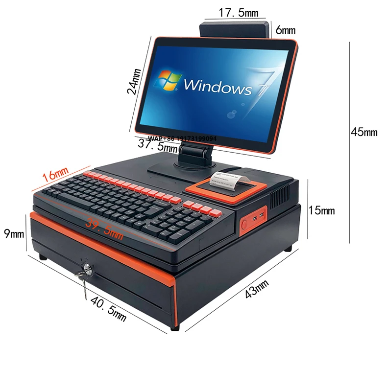Pos Economical All in One Electronic Cash Register Machine Caisse Enregistreuse Cashier Windows Inventory Control Hardware