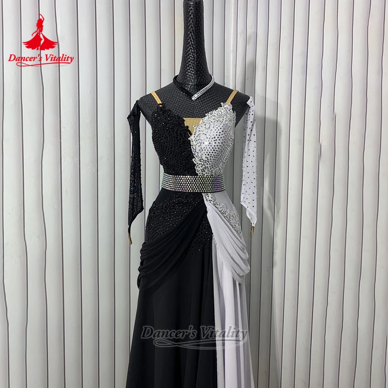 American Style Ballroom Dance 2-tone Matching Dress Customize Adult&Child Waltz Tango Perform&Contest Clothing Dancer's Vitality