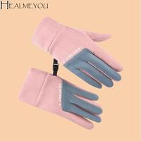 Anti-cold Winter Thermal Gloves Keep Warm Fleecing Touch Screen Gloves Non Slip Windproof Warm Cycling Gloves Sports