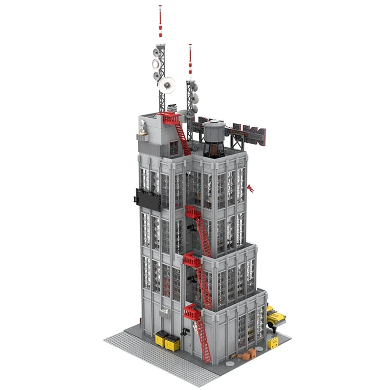 Technische Moc Bakstenen Model Dubbele Dagelijkse Bugel Kantoor Toren Modulaire Bouwstenen Geschenken Speelgoed Voor Kinderen Diy Sets Assembleren