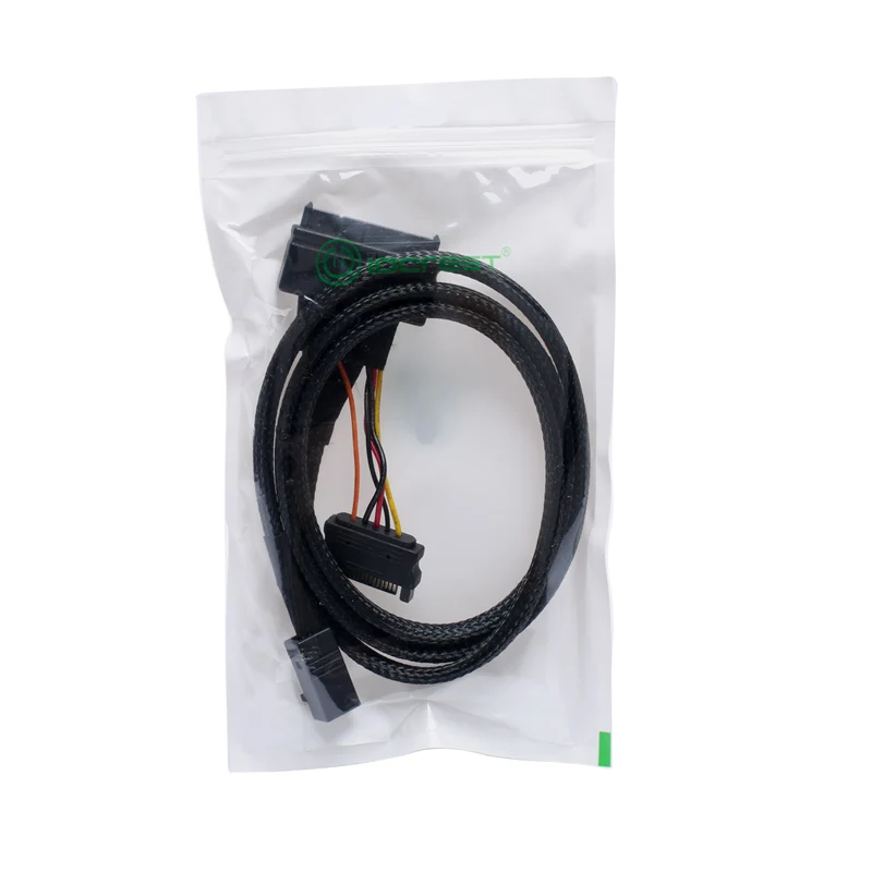 HD Mini SAS SFF-8643 to SFF-8639 U.2 SSD Cable Built-in 12G 8643 to 8639 with SATA Power Supply Support 2.5\