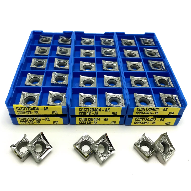 

CCGT120402 CCGT120404 CCGT120408 AK H01 Aluminum Internal Turning Tool Copper and Aluminum Processing CNC Turning Inserts