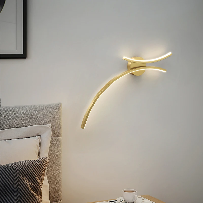 Moderna semplice lampada da parete soggiorno Designer creativo sfondo decorazione della parete lampada camera da letto corridoio alluminio ferro arte illuminazione