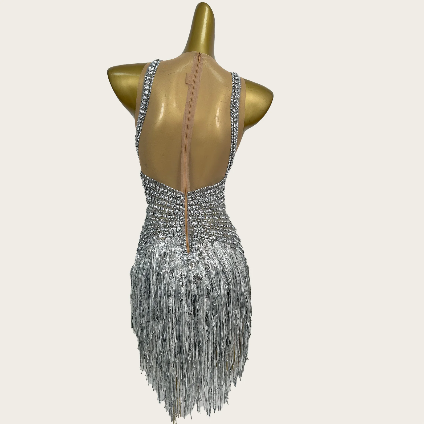 Showgirl Sexy See Through Mesh Bodysuits Birthday Dancer Performance Wear Sparkly Rhinestone Night Club Hotwife Outfit Doutun