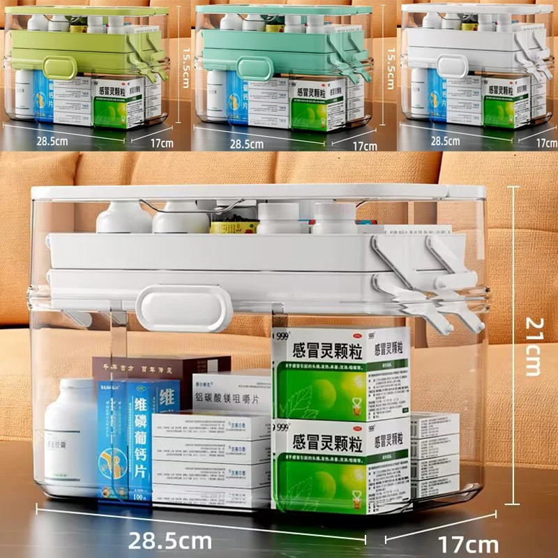 

Household Cosmetic Storage Box, Family-sized Medicine Box, Large-capacity Multi-layer Transparent Medicine Storage Box