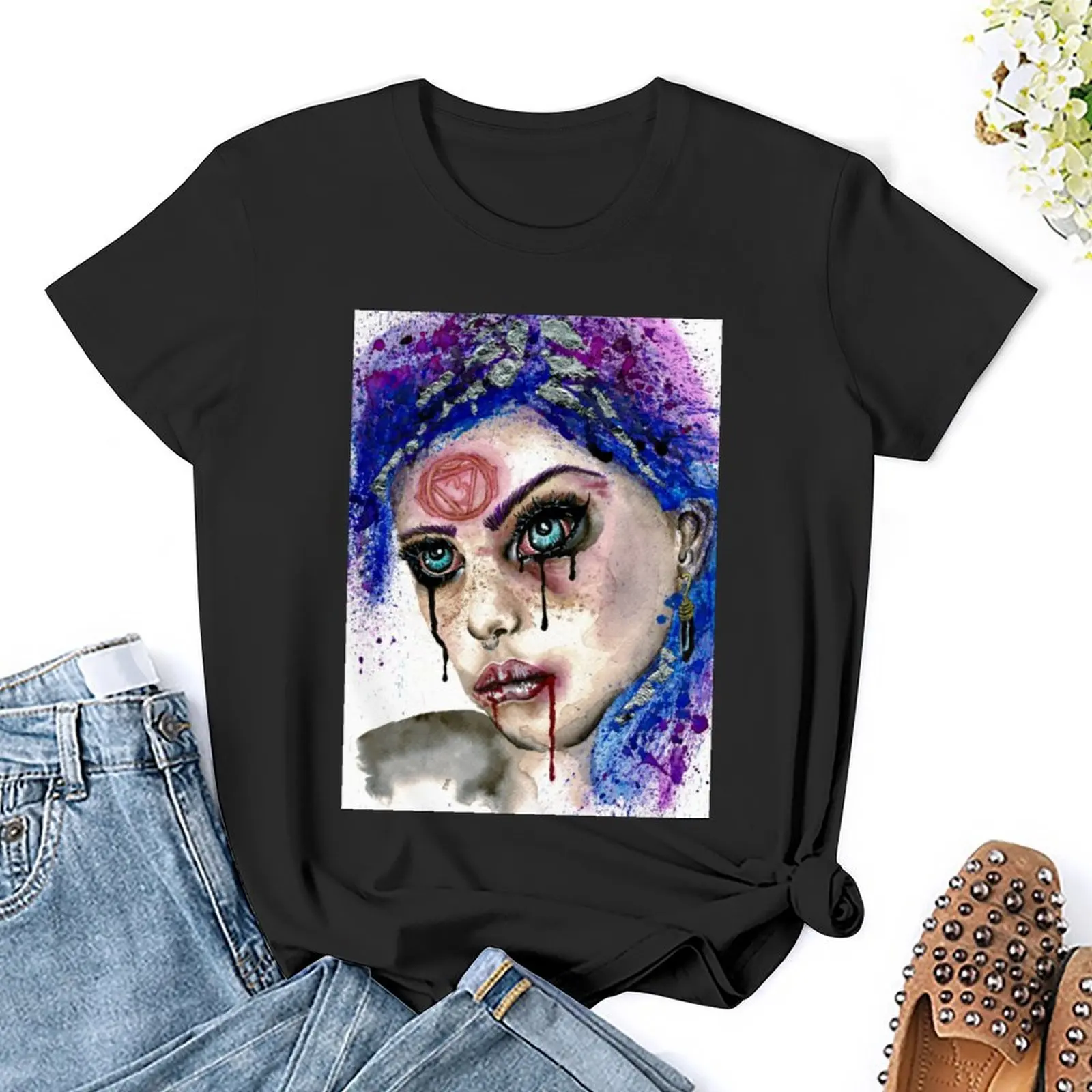 Dark Night Of The Soul Healing T-shirt surdimensionné pour femme, vêtements drôles