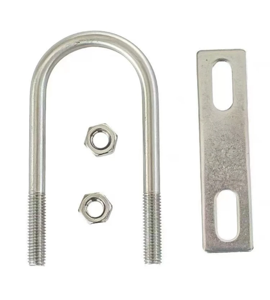 4pcs 304 Stainless Steel U-Type Bolts with Nuts Hoop Horse M6 U-Shaped Screws for Construction Installation Fastener