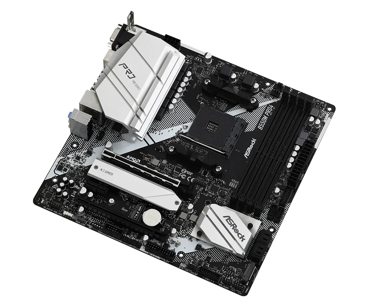 ASRock B550M Pro4 اللوحة الأم المقبس AM4 AMD B550 دعم Ryzen 5 5600 4500 3200G 3600 5700X وحدة المعالجة المركزية DDR4 128GB NVMe SSD مايكرو ATX #4