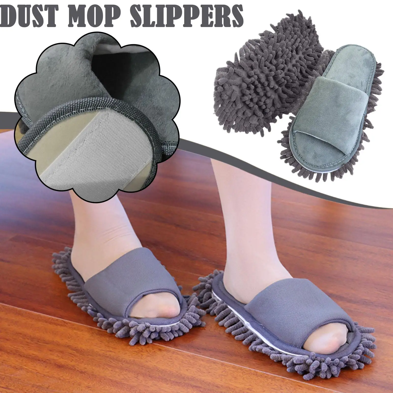 Lazy Mop Slippers Floor Dust Cleaning Slippers Shoes Slippers The Wipe Open-toed Floor Lazy Mopping Shoes Clean Slippers