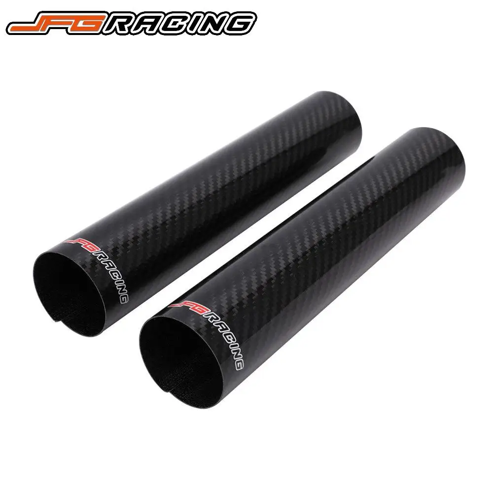 Carbon Fiber Cover Motorcycles Accessories 260mm Front Fork Shock Guard Universal Adjustable For KTM YAMAHA HONDA Street Bikes