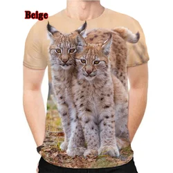 2022 men and woman Spring/Summer Printed 3D Animal Lynx Harajuku Streetwear Short Sleeve Unisex Hip Hop T-shirt XS-5XL