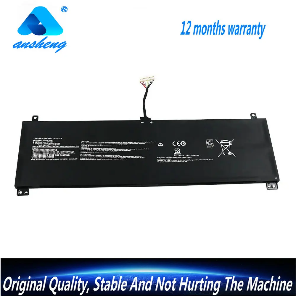 NEW BTY-M54 925QA054H Laptop Battery For MSI Creator Z16-A11U A11UE A11UET A11UET 41CP7/41/138 15.2V 90Wh 5920mAh