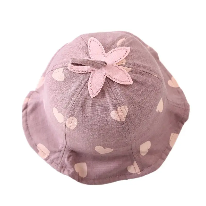 Spring Autumn 4 Colors Outdoor Bucket Hats Cotton Cap Hat for BABI GIRL Lovely Print Headwear Kids Accessories 6-24M