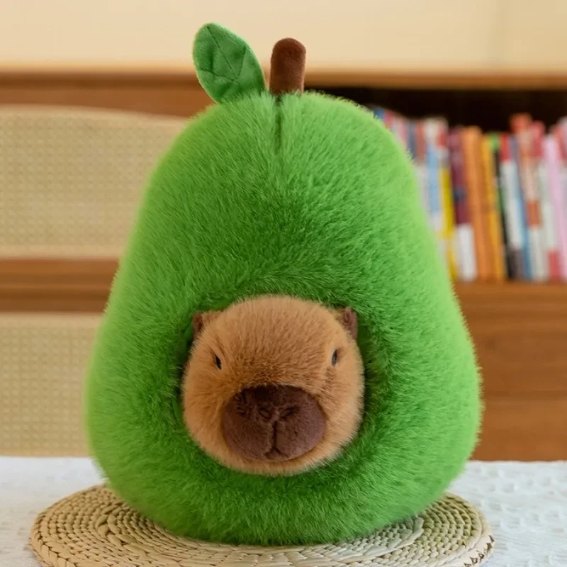 Abacate brinquedo de pelúcia capivara boneca capibala travesseiro de dormir grande plushie kawaii criativo frutas pano almofada meninos presentes aniversário