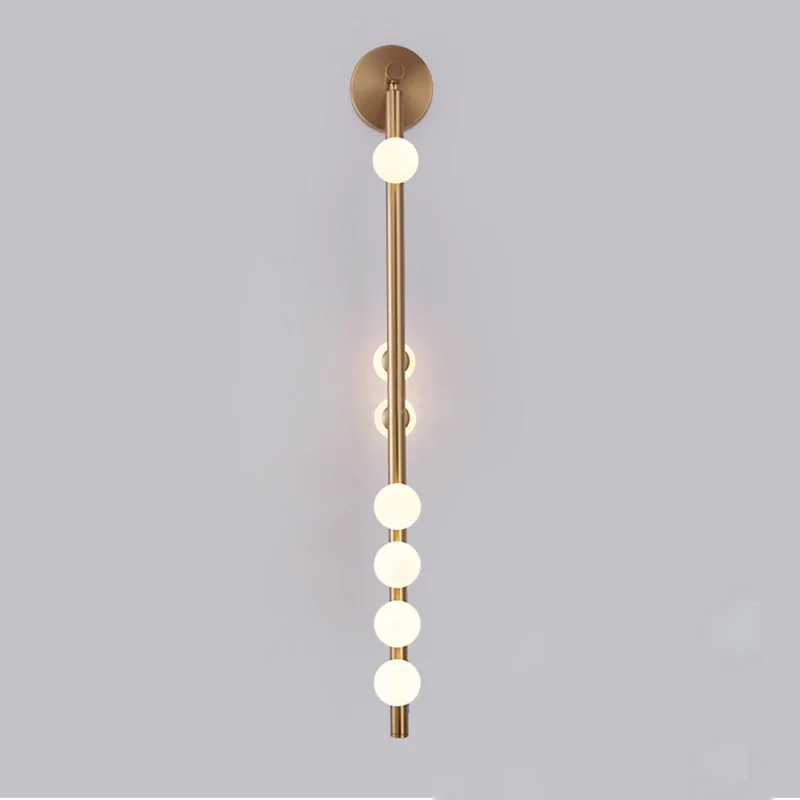 Imagem -03 - Kobuc Arte Nordic Metal Luminária de Parede Moderna Ouro Preto Cromo Longo 100cm Arandelas Parede Lâmpada para Escada Sala Estar Cabeceira g4