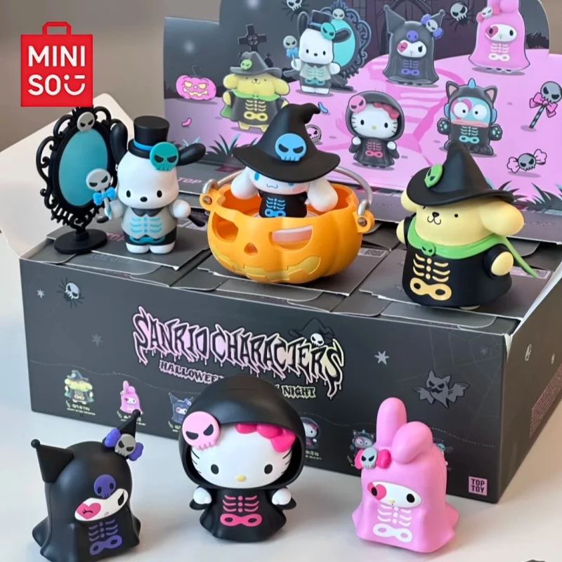

Оригинальный MINISO Sanrio Family Halloween Mischief Night Series слепая коробка Mymelody Kitty Cinnamoroll Pochacco Pom Pom Purin Kuromi
