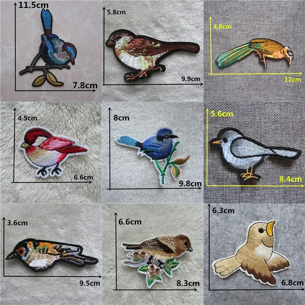 25 kind different fashion style bird element hot melt adhesive applique embroidery patches stripes DIY Stickers Clothes Badges