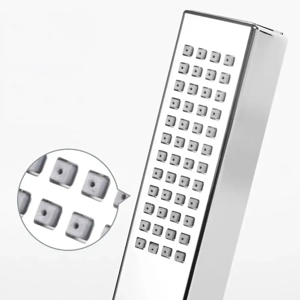 

Square Handheld Shower Head High Pressure Water-Saving Sprayer Universal Fit Single Function Bathroom Shower Accessories Durable