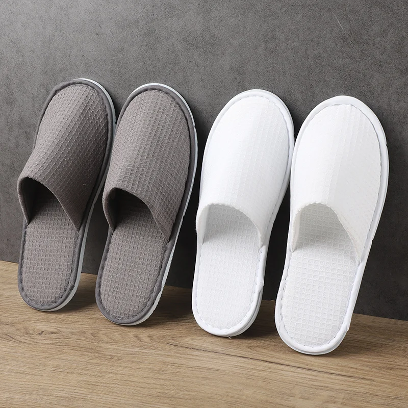 10 pairs of disposable waffle slippers with thickened anti slip properties for hotels and guests staying at home