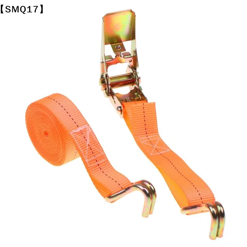 Heavy Duty Ratchet Tie Down Straps With Metal Hooks Adjustable Ratchet Strap High Strength Orange Webbing Cargo Securing【SMQ】