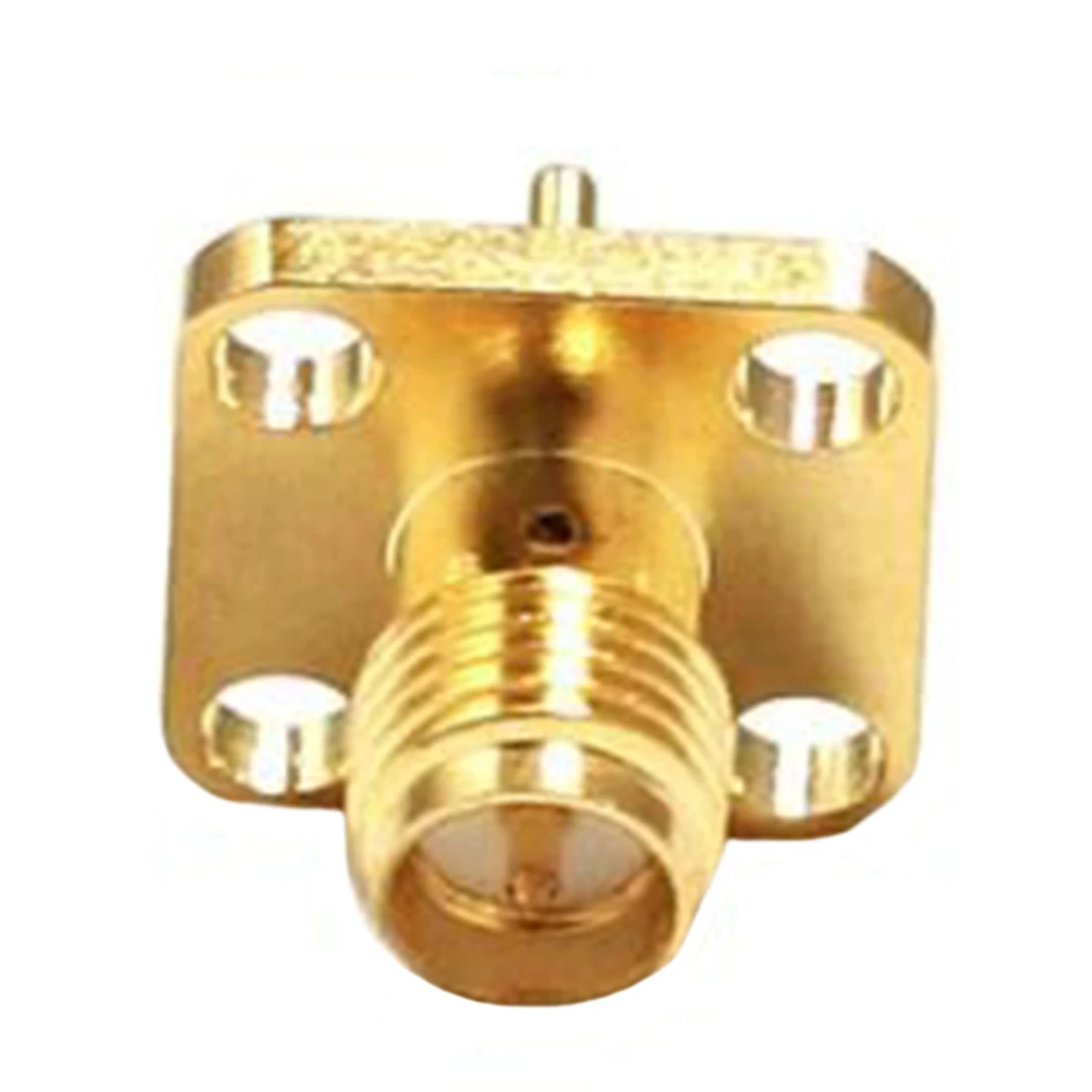 1pc RP SMA Female Jack Inner Pin RF Coax Connector 4-Hole Flange Solder Post Straight Insulator 4mm Goldplated SMA Terminal