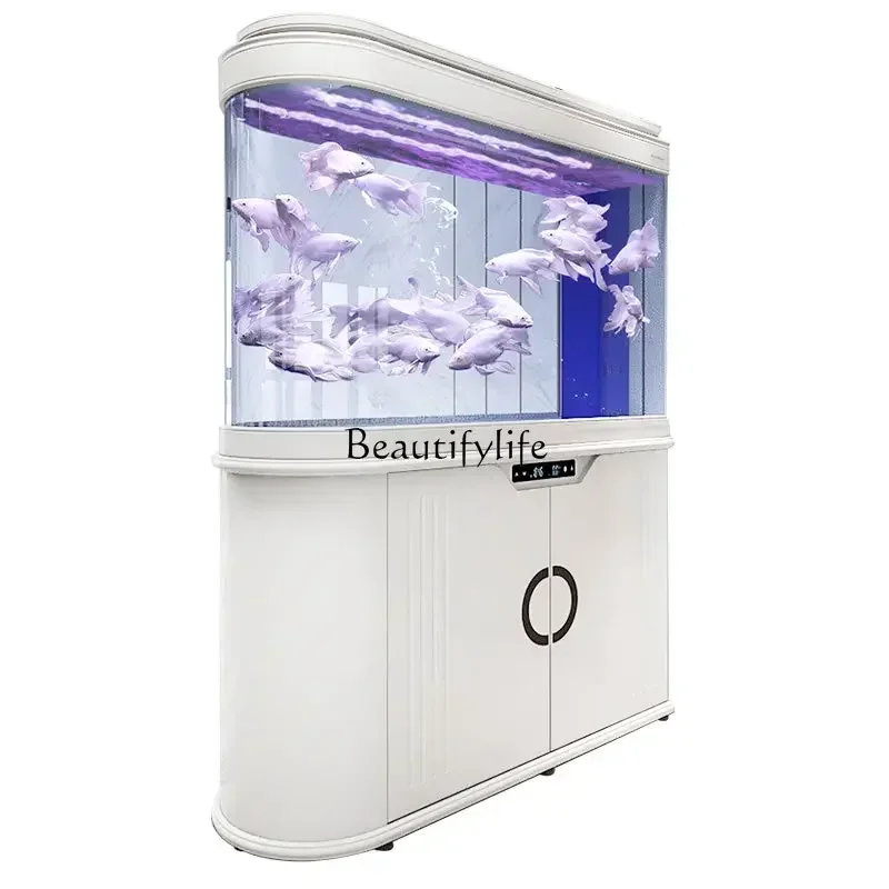 

LD33Living Room Large Chinese Ecological Aquarium Arc Fish Globe Screen