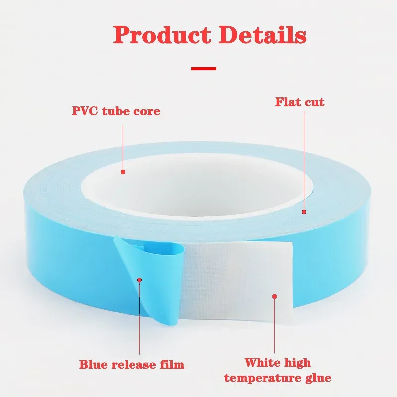 

Insulating Heat Dissipation Tape Thermal Tape Double Sided Thermally Conductive Tape For Chip PCB LED Strip Heatsink 25M*0.15mm