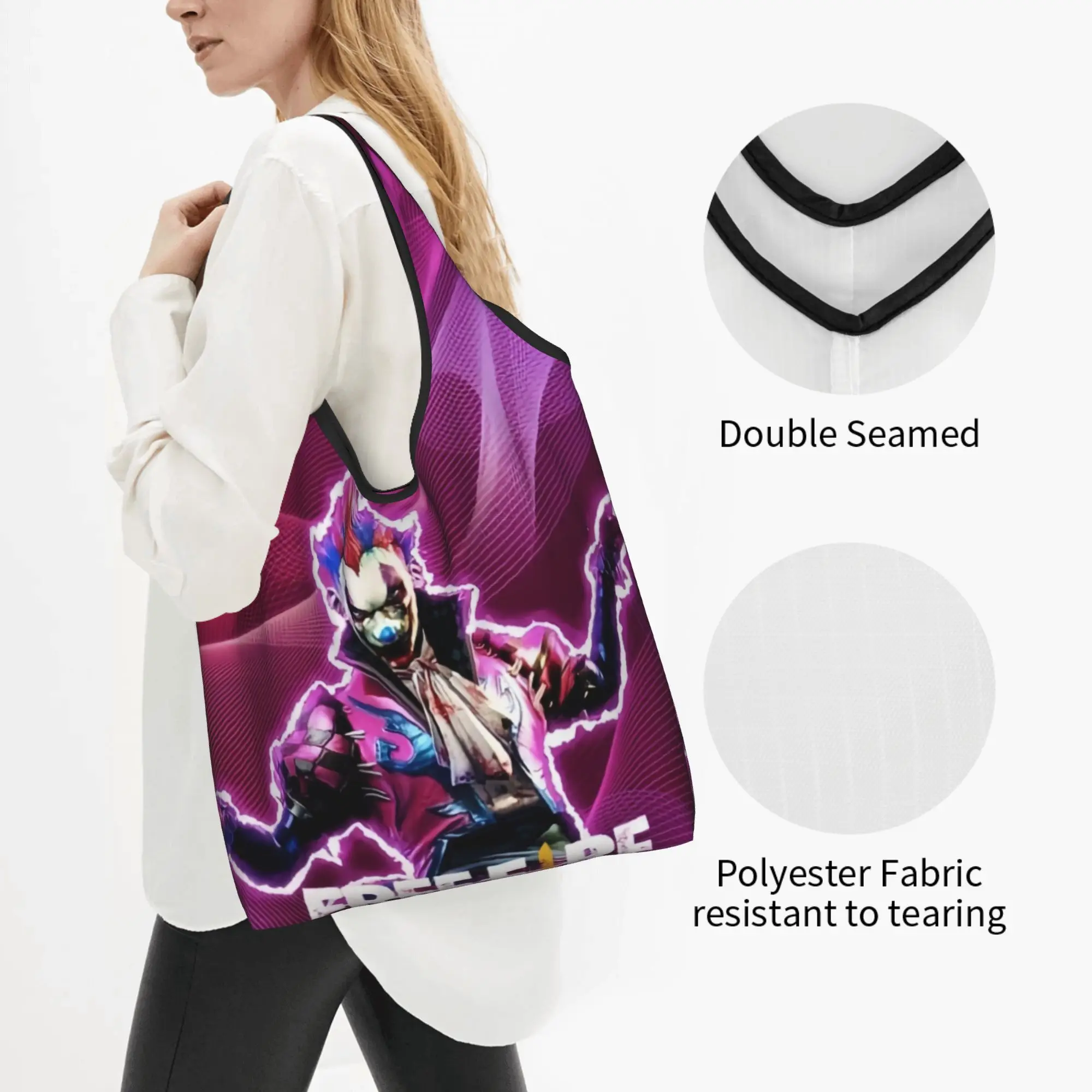 Garena Free Fire Game  Grocery Tote Shopping Bags Women Fashion  Shopper Shoulder Bags Large Capacity Handbag