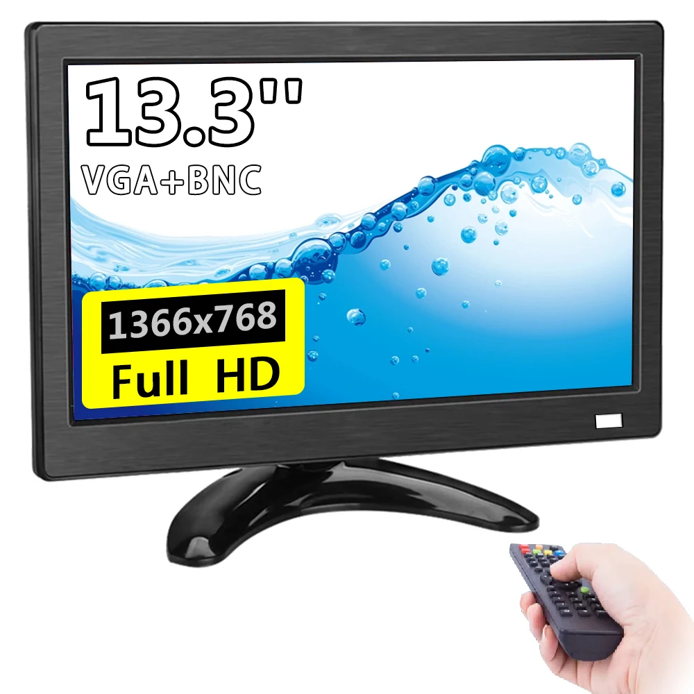 

13.3 inch 1366x768 Portable Computer Monitor TFT Panel LCD Display HDMI-compatible VGA BNC USB With Remote Control For Laptop