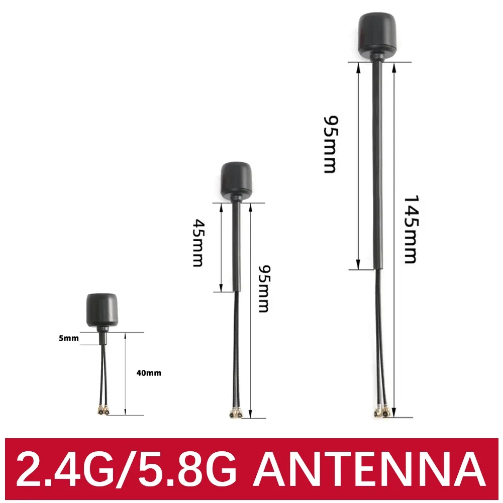 FlyFishRC long-distance antenna 5.8Ghz/2.4Ghz dual-band ipex/UFL 40mm/95mm/145mm LHCP remote control model spare parts