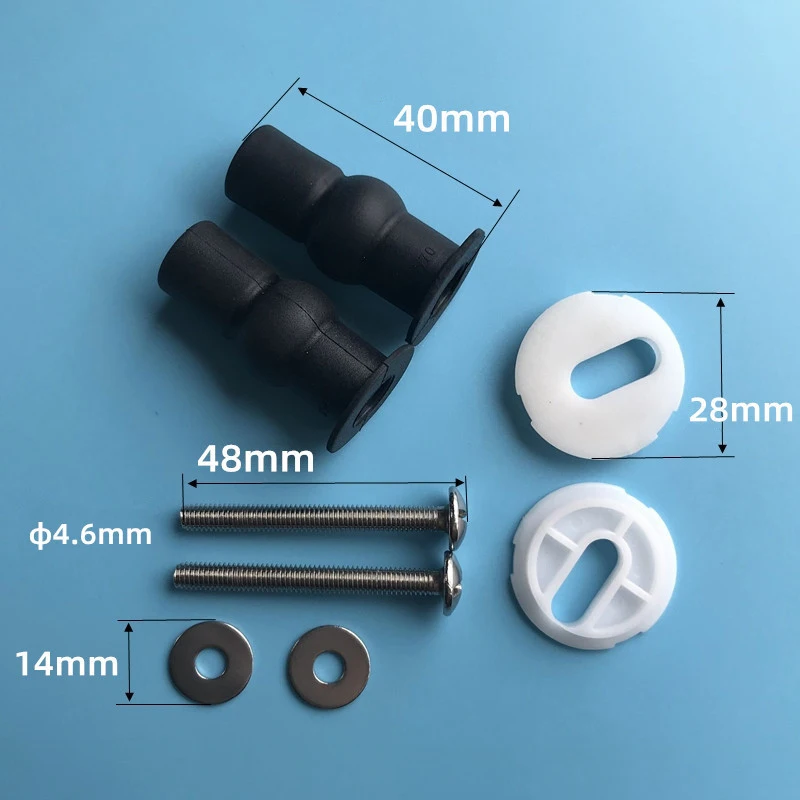 AB06 Toilet Seat Screws,Universal Expanding Rubber Screw Top Fixing Hinges Fitting WC Blind Hole Plastic Washers Nut