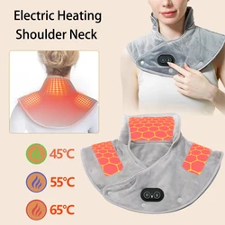 Electric Heating Shoulder Neck Pad Soft Comfortable Thermal Compress Cervical Shawl USB Heated Back Warm Wrap Tool Relief Fatigu