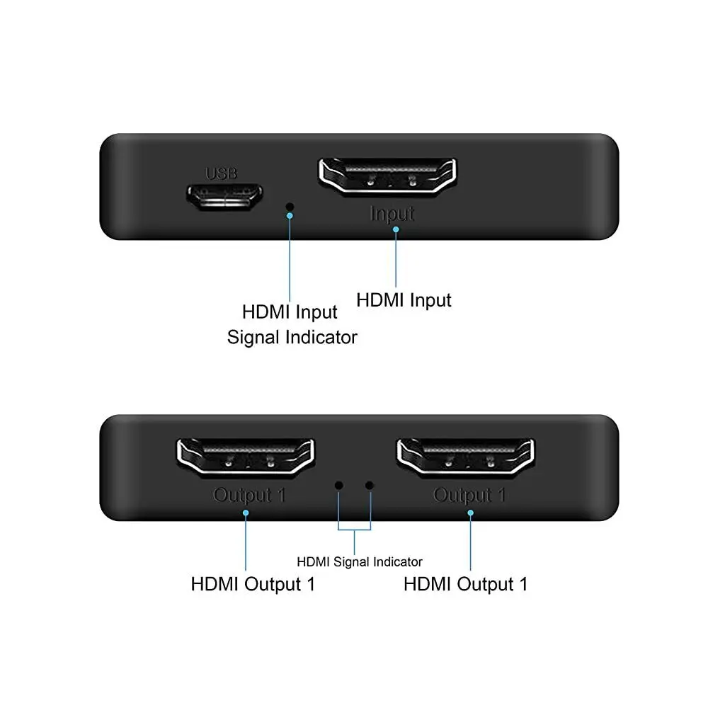 Splitter compatibile con HDMI 1 in 2 out 4K 1080P 1x2 convertitore HDCP Switcher 3D Hub a 2 porte per PS3 Xbox HDTV DVD TV BOX Monitor