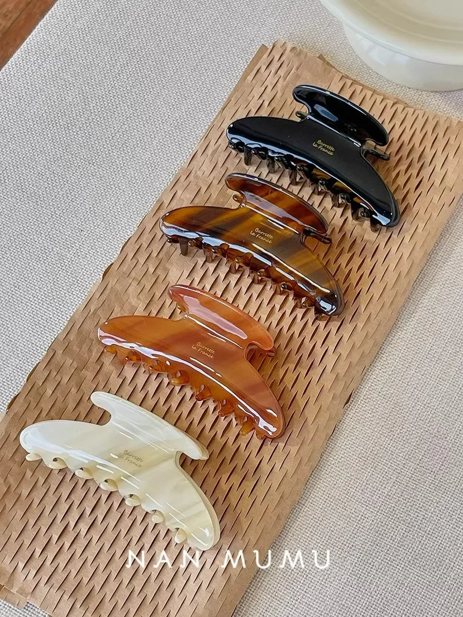 New Retro Korean Acetate Hair Claw Large Crab Hair Clips Shark Clip Simple Hairpin Fashion Hair Accessories for Woman Girls