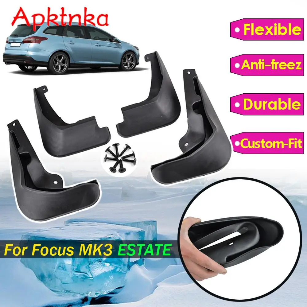 

4x Mud Flaps For Ford Focus MK3 3 5dr Estate Kombi 2011 - 2019 Splash Guards Front Rear 2012 2013 2014 2015 2016 2017 2018 2019