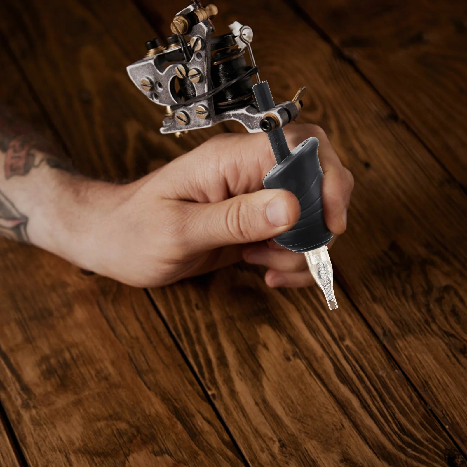 1 مجموعة مقبض الوشم سيليكون أسود مريح صديقة للبيئة الملحقات قبضة مقبض سيليكون لوازم الملحقات