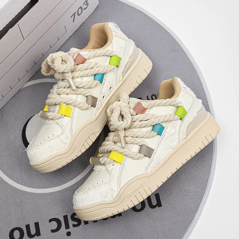 

Круглые шнурки для дизайнерской мужской обуви: весенние кроссовки, модная молодежная повседневная обувь для мужчин, удобная уличная нескользящая обувь для ходьбы