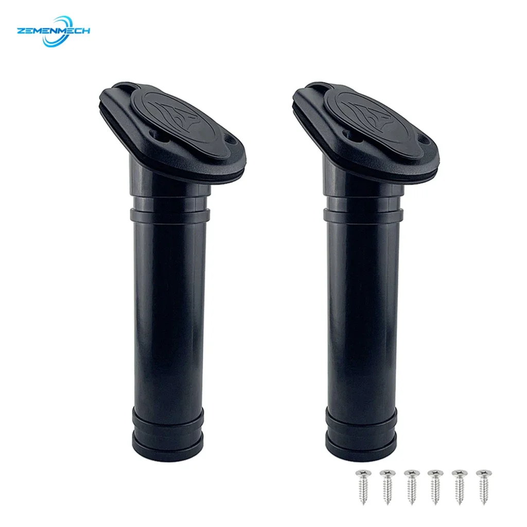 2PCS Stand For Fishing Rod Holder Nylon Flush Mount Kayak Boat Bracket Rack With Cap Gasket Cover Canoe Marine Boat Accessories