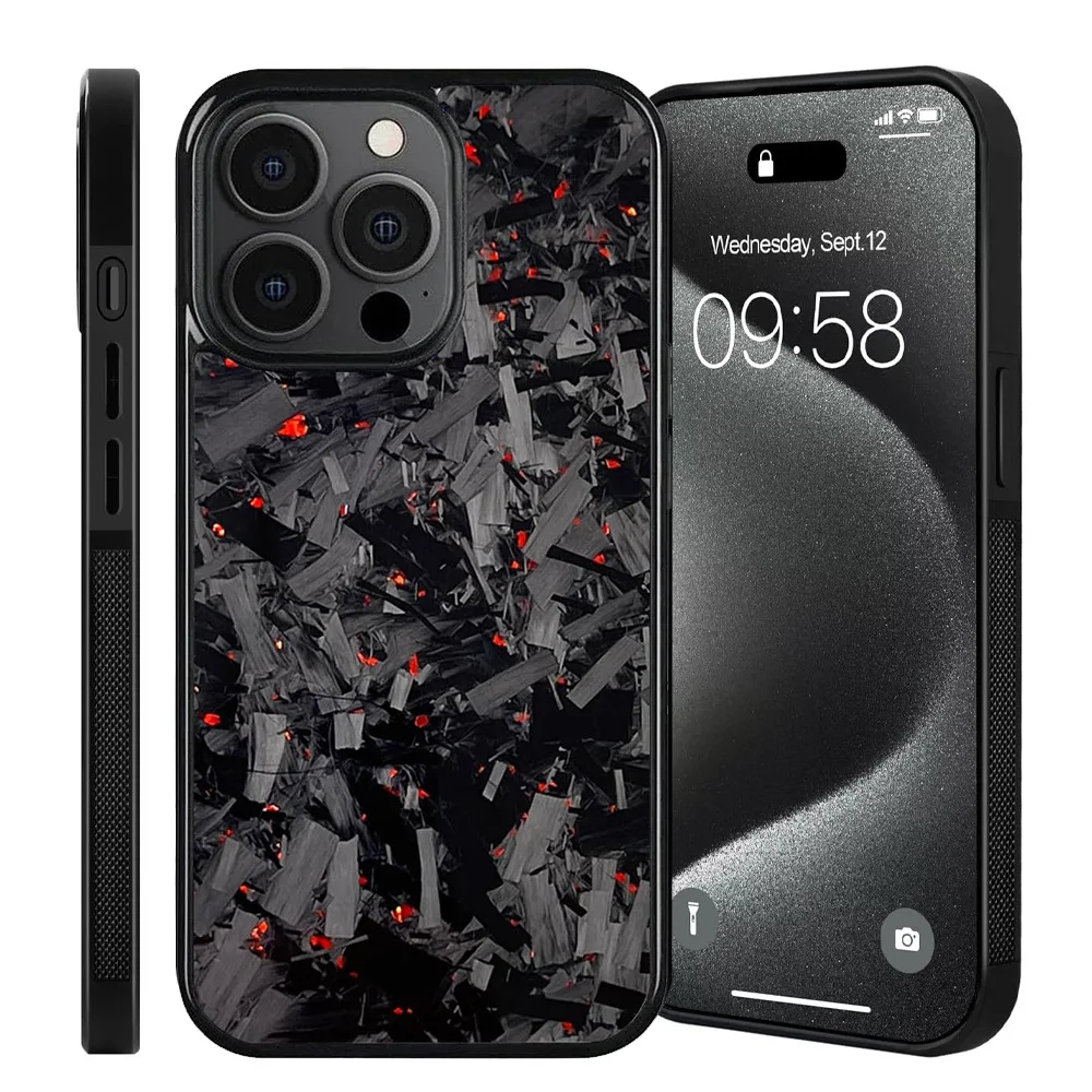 Magnetische Echt Gesmeed Carbon Hoes voor iPhone 18 Pro 17 17Air 16 15 14 13 12 11 Pro Max Beschermende Telefoon Achterkant met MagSafe