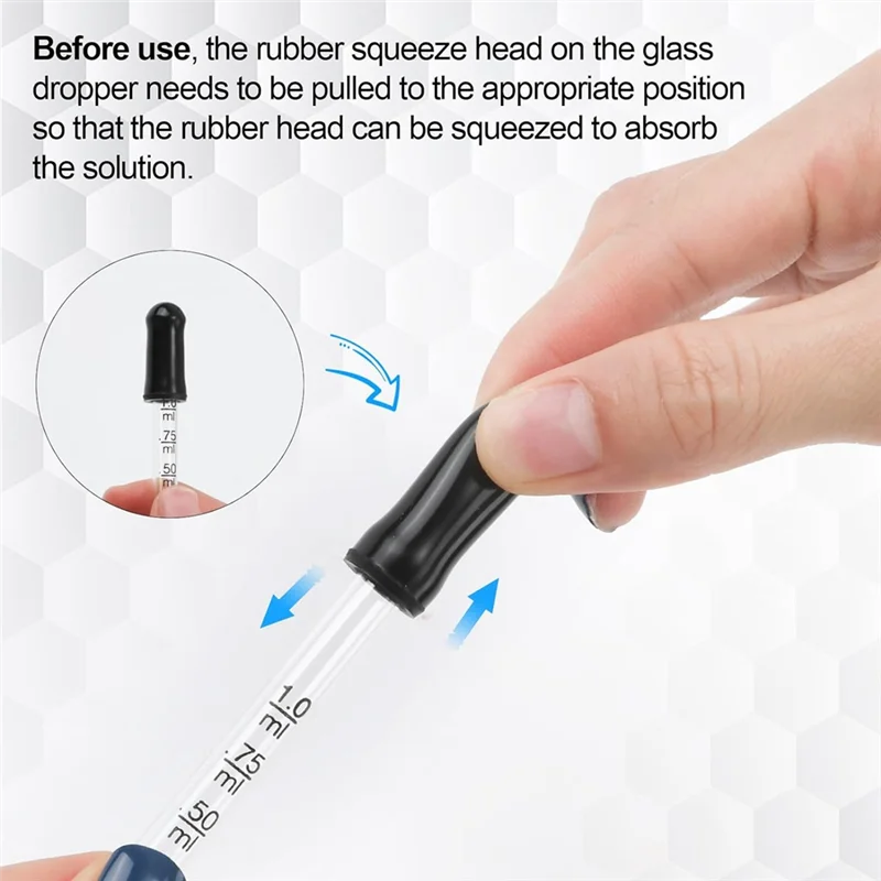 B46B-4PCS قطارة 1 مل، قطارة عين زجاجية مع قياسات طرف منحني ومستقيم، قطارة ماصات معايرة لسهولة أساسية