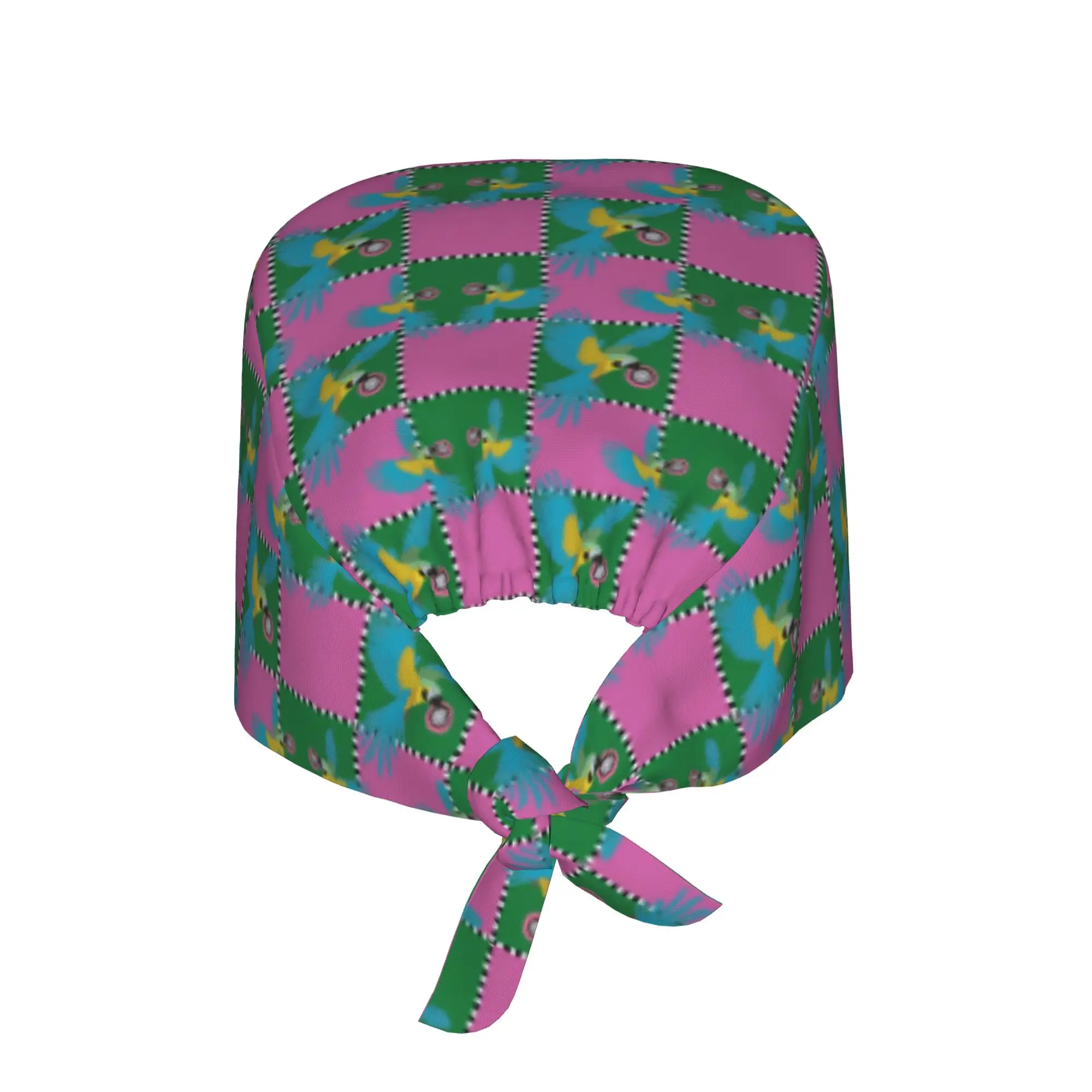 Arara Check Pattern Medical Staff Scrubs Hat Women Men Cockatiel Macaw Parrotlet  Doctor Nursing Surgical Cap Scrub Caps