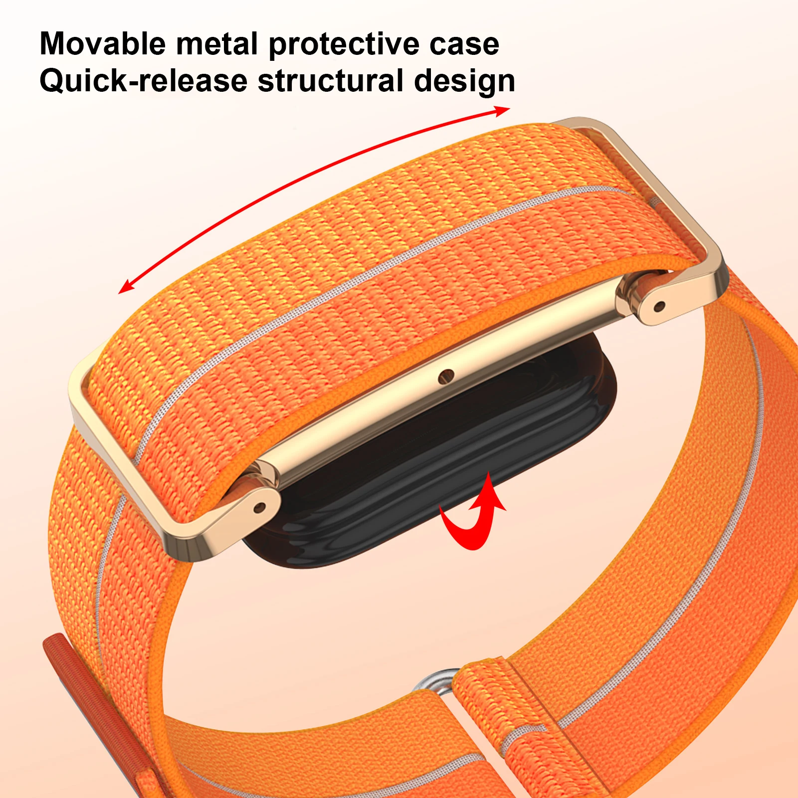 Metal Protective Case Nylon Strap For Google Fitbit Air Ultra-Slim Feather-Light Breathable Quick Release Replacement Wrist Band