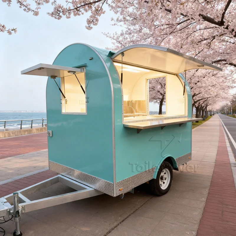 

Street Food Cart Hot Dog Pizza Burger Charcoal Bbq Doner Kebab Food Trucks com Cozinha Completa Fast Food Trailer