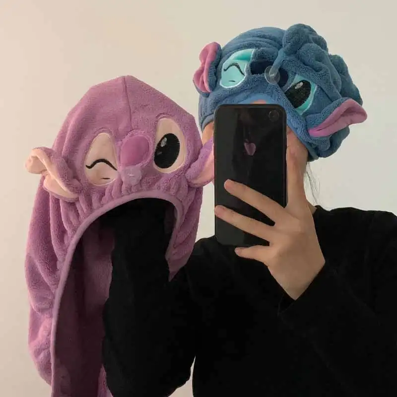 Cartoon Disney Stitch Series Essential For Long Hair Coral Fleece Quick-Dry Dry Hair Towel And Face Towel Household Goods Gift