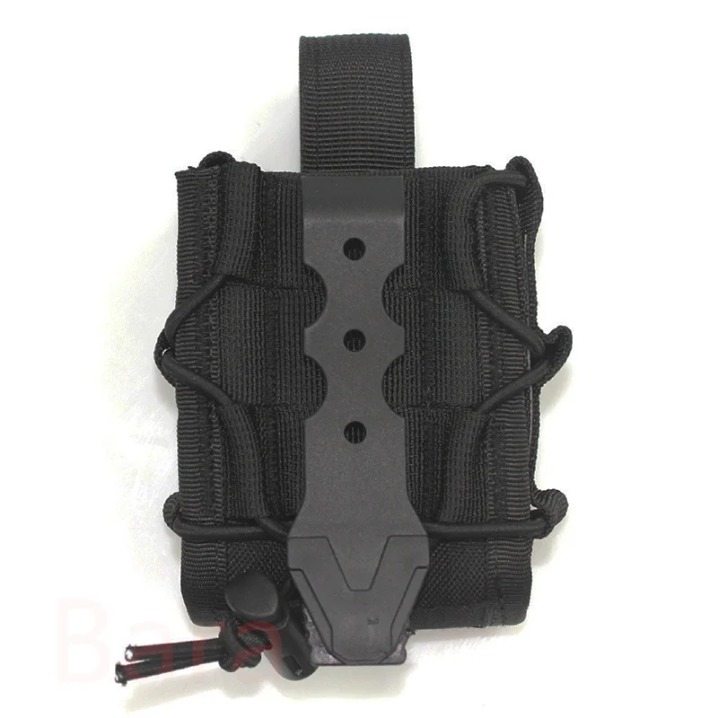 Tactical Open Top Handcuff Holder With Clip Strap Waist Belt Bag for Hinged Chain Folding Rigid Handcuff  With Clip Strap Gear